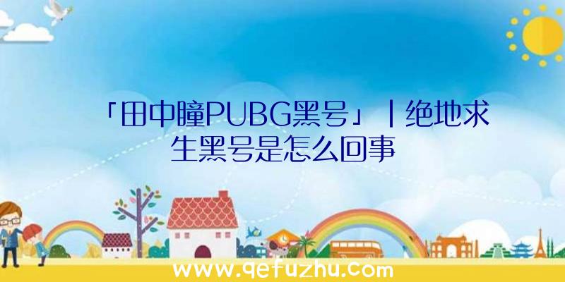 「田中瞳PUBG黑号」|绝地求生黑号是怎么回事